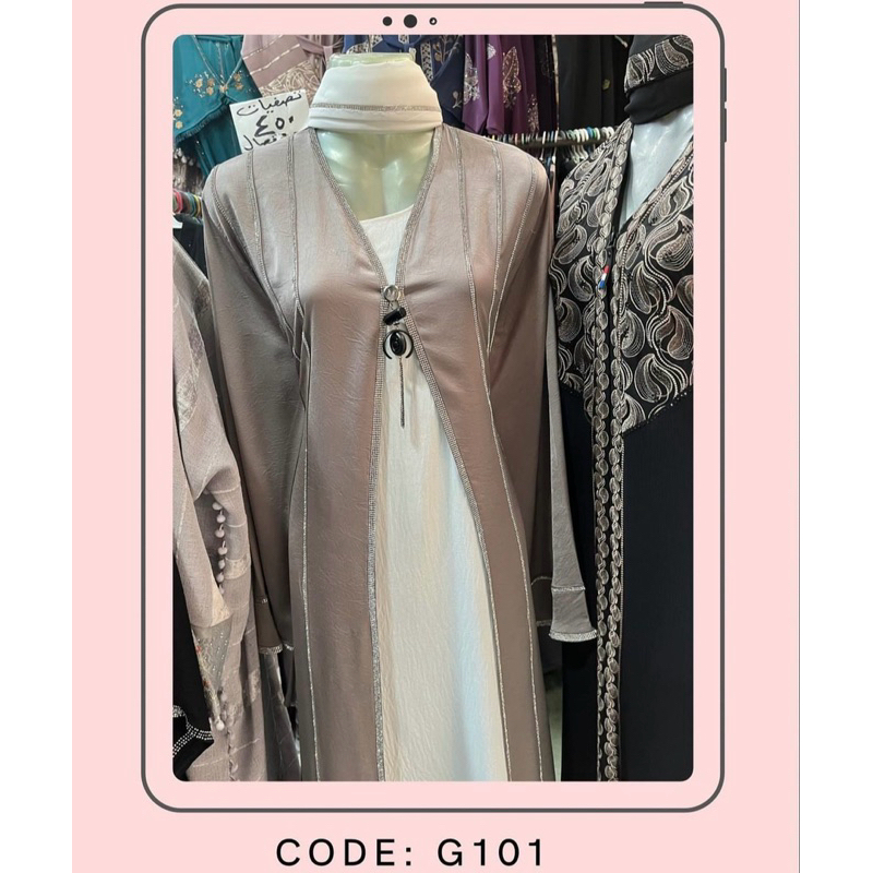 ABAYA OUTER+INNER+ PHASMINA//IMPOR ORIGINAL MESIR
