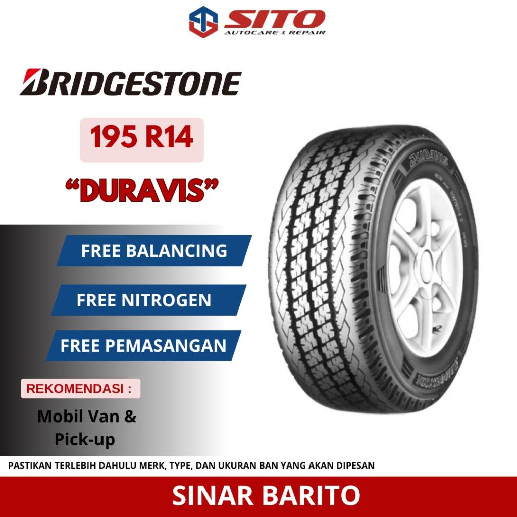 BAN BRIDGESTONE 195 R14 8PR DURAVIS 624