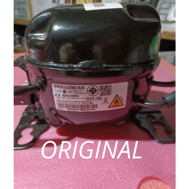 Compressor / Kompresor Inventer LG BSA075NHMV R 600a ORIGINAL Untuk Kulkas 2 Pintu LG