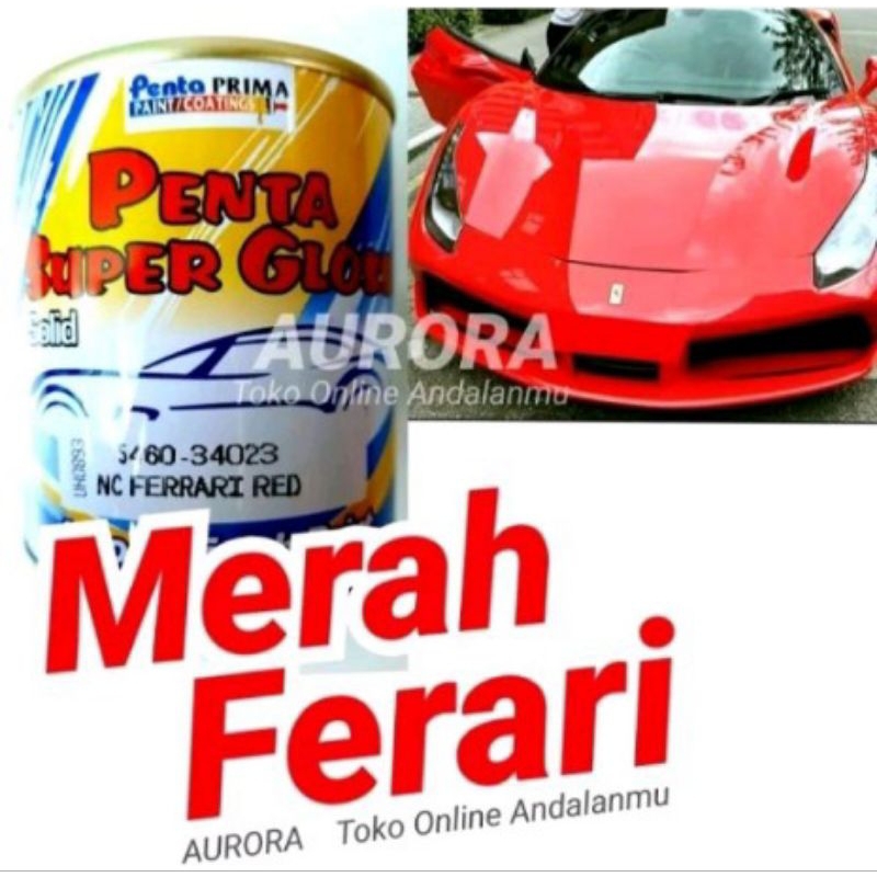 Cat Penta Super Gloss 5460-34023 NC Ferrari Red 200ml Merah Ferari Solid Mengkilap Glossy Duco Duko