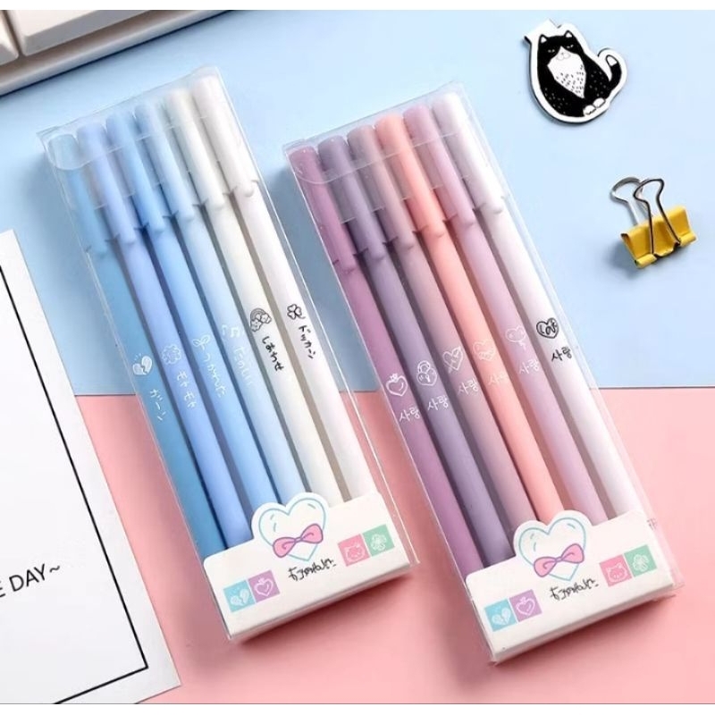 

NvB Pulpen aestetic 1 set isi 6 pulpen gel aestetic polos