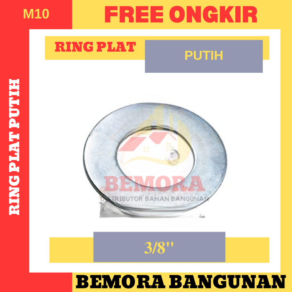 Ring Plat / Flat Washer / Plate Washer M10 (3/8") - Tebal