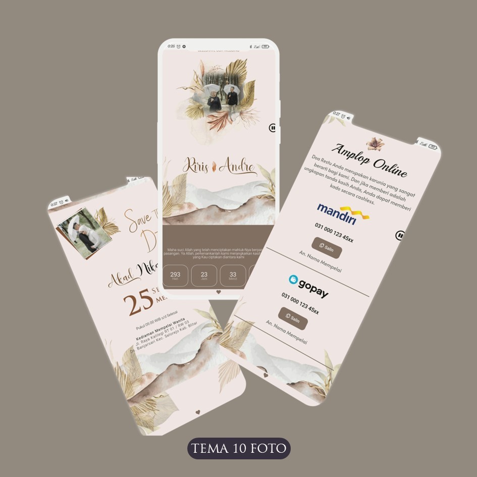 Tema Rustic - Undangan Digital Website Premium | Tema 10