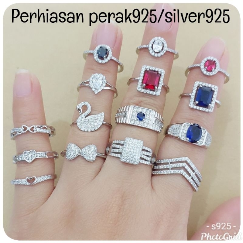 CINCIN PERAK 925 ASLI S925 LAPIS MAS PUTIH CCGB