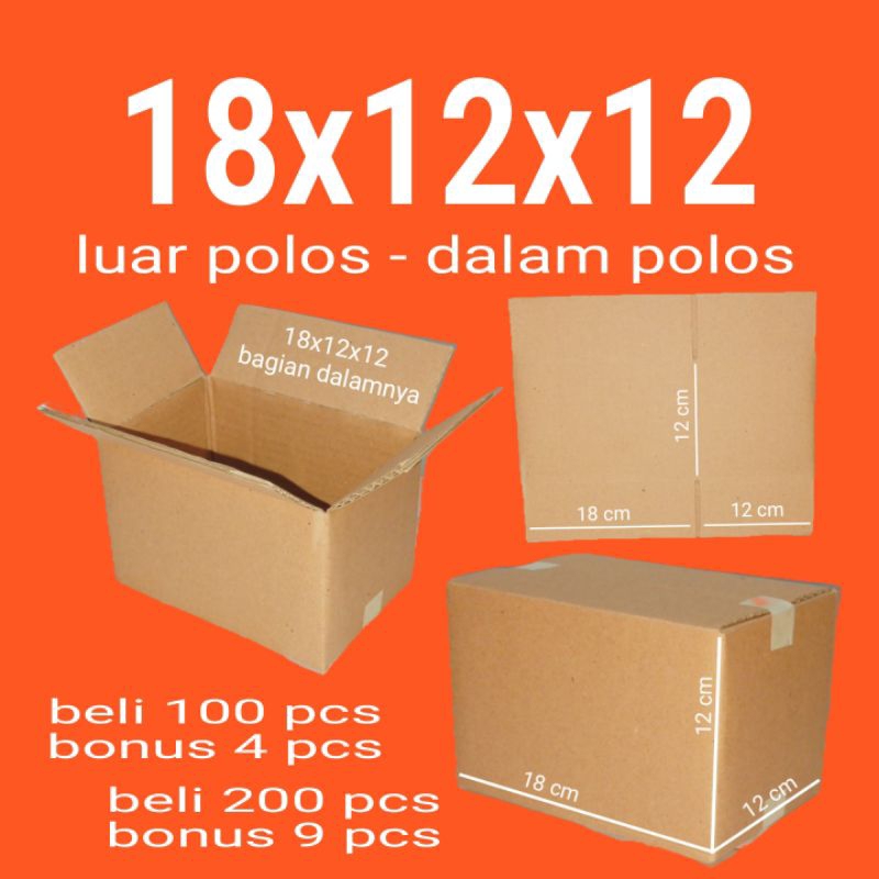 

Kardus Packing Karton Box Polos Ukuran 18x12x12