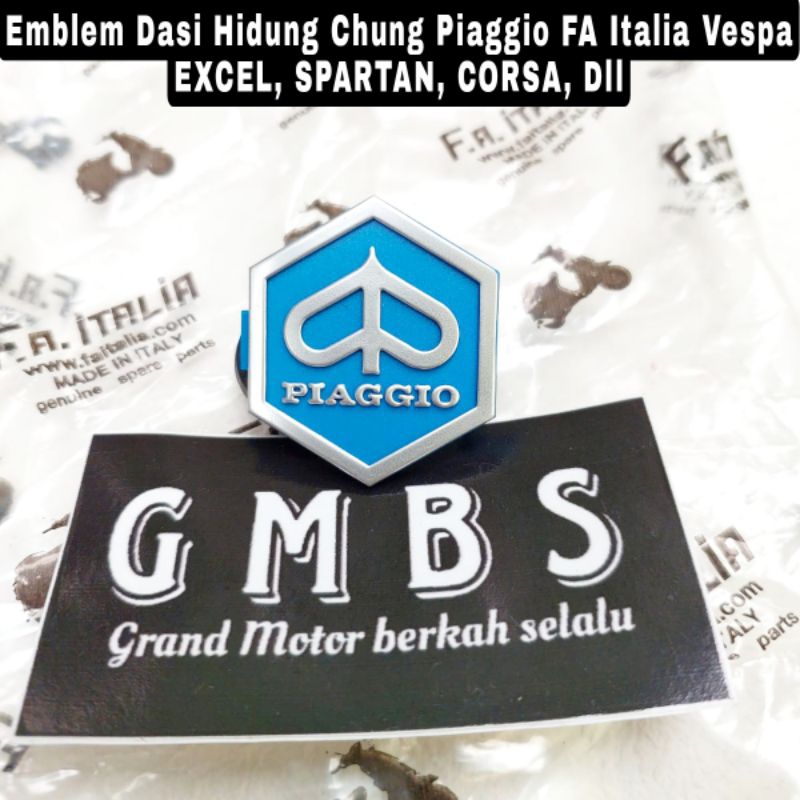 Emblem Chung Piaggio Dasi Hidung FA Italia Vespa Excel Corsa PK Spartan