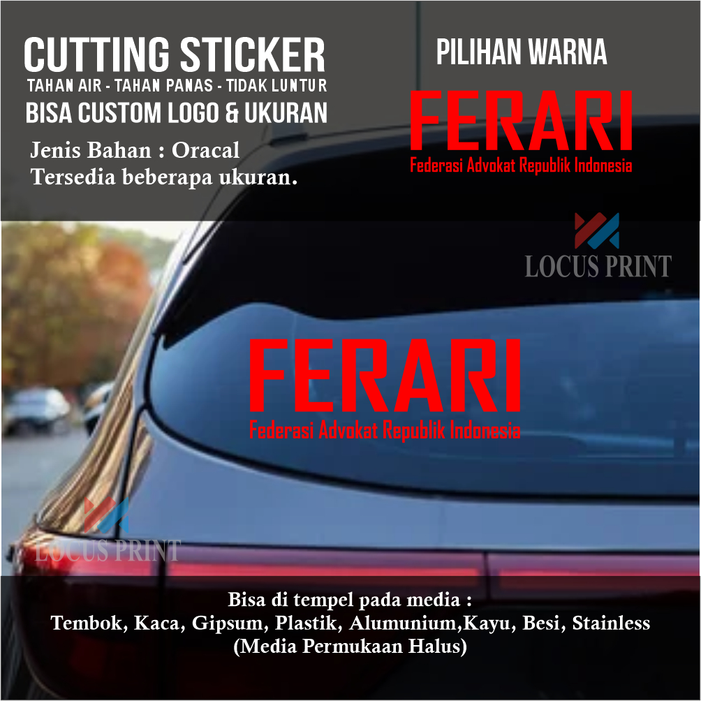 Cutting Sticker Stiker Federasi Advokat Republik Indonesia Lawyer Pengacara Hukum Bahan Oracal