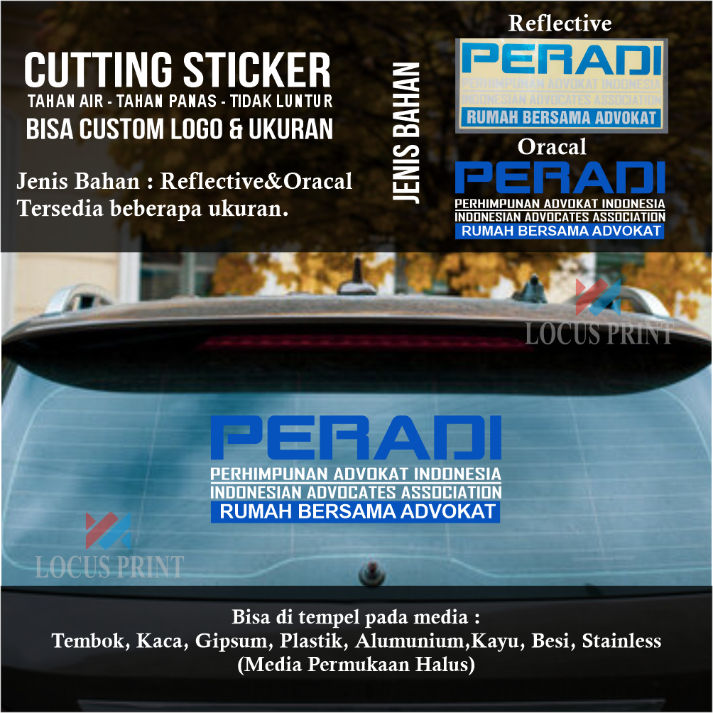 Cutting Sticker Stiker PERADI RBA Rumah Bersama Advokat Lawyer Pengacara