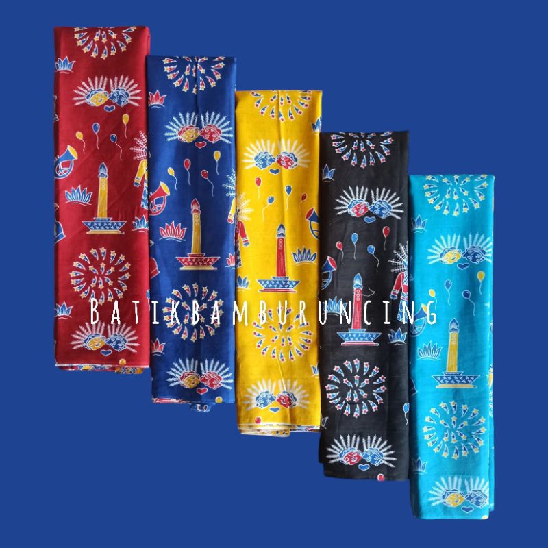 kain batik printing motif Monas batik ondel ondel batik khas Jakarta batik betawi