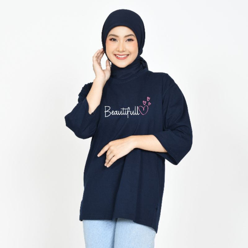Kaos oversize wanita |Atasan wanita| T-Shirt Wanita| Kaos wanita navy |Kaos navy| oversize Navy