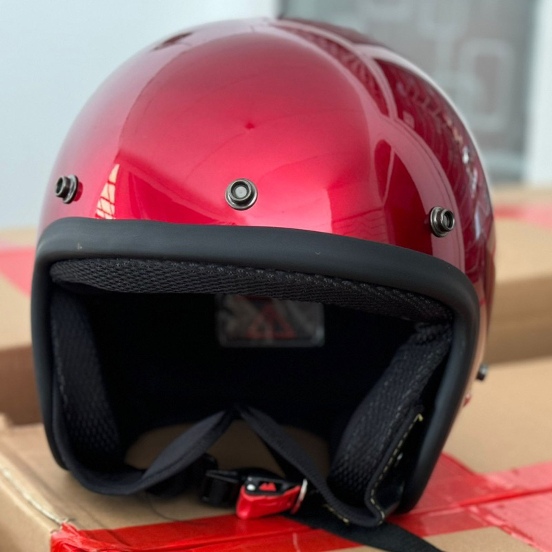 helm polos bogo retro merah (tanpa kaca)