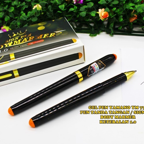 

[1 Kotak] Pulpen Sign Pen Yamano 777 / Gel Pen / Sign Pen 1.0mm Yamano Body Marmer 777