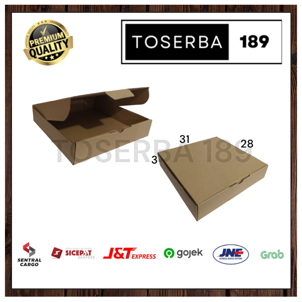 

kardus packing diecut/box pizza uk 31x28x3 cm