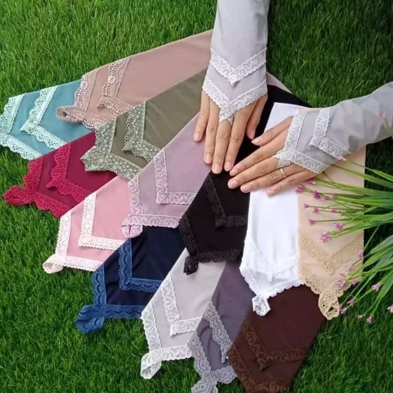 manset tangan cincin renda muslimah/ manset tangan umroh