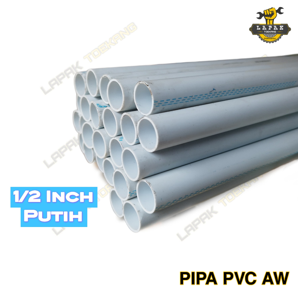 Pipa Putih Air PVC  AW 1/2 Inch AW per 1 meter