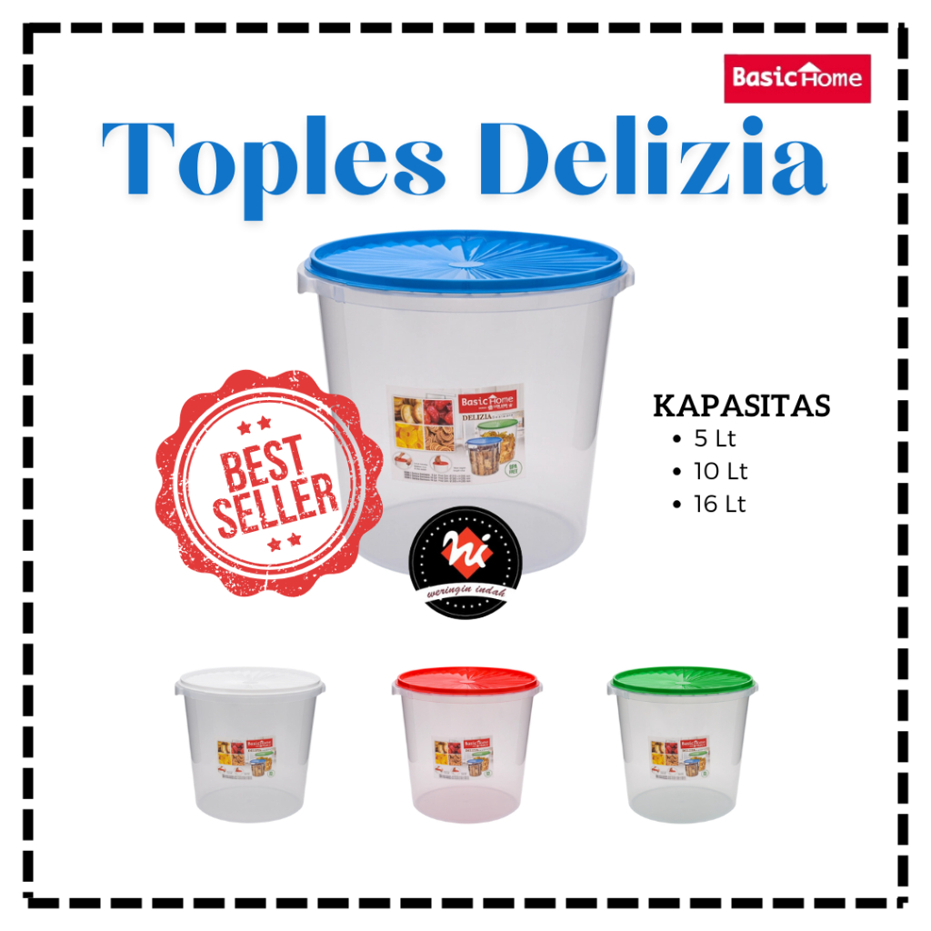 Lion Star Toples Kerupuk, Toples Plastik, Toples Kedap Udara, Toples 5Liter, Toples 10Liter, Toples 