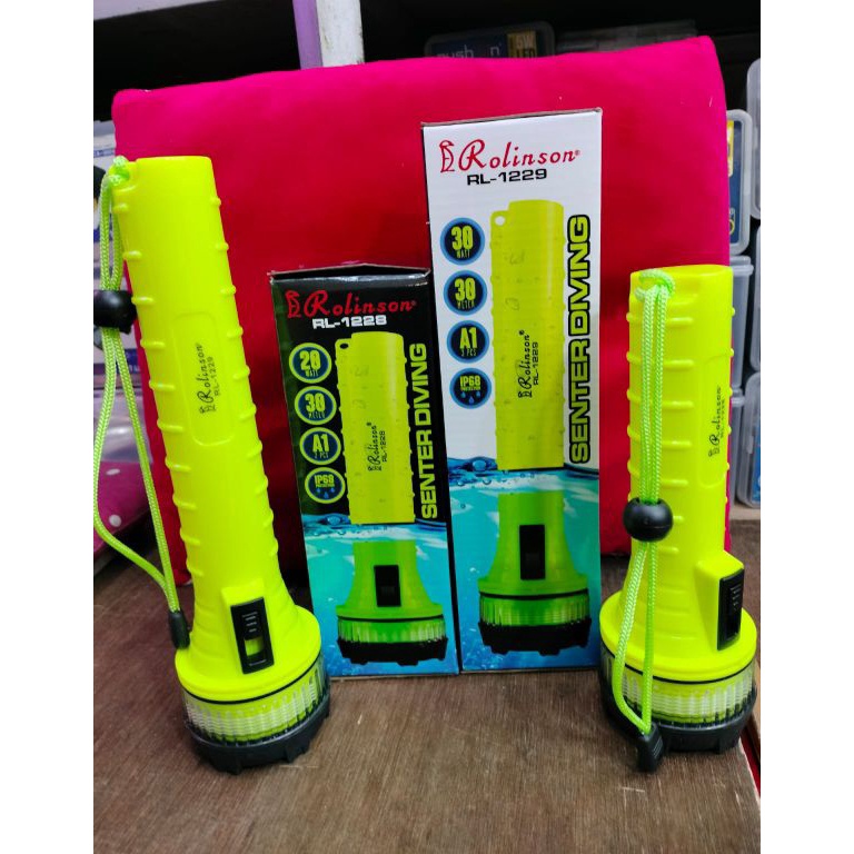 Siap Kirim Senter Selam Tangan Baterai A1 Rolinson RL1228 dan RL1229 Super terang