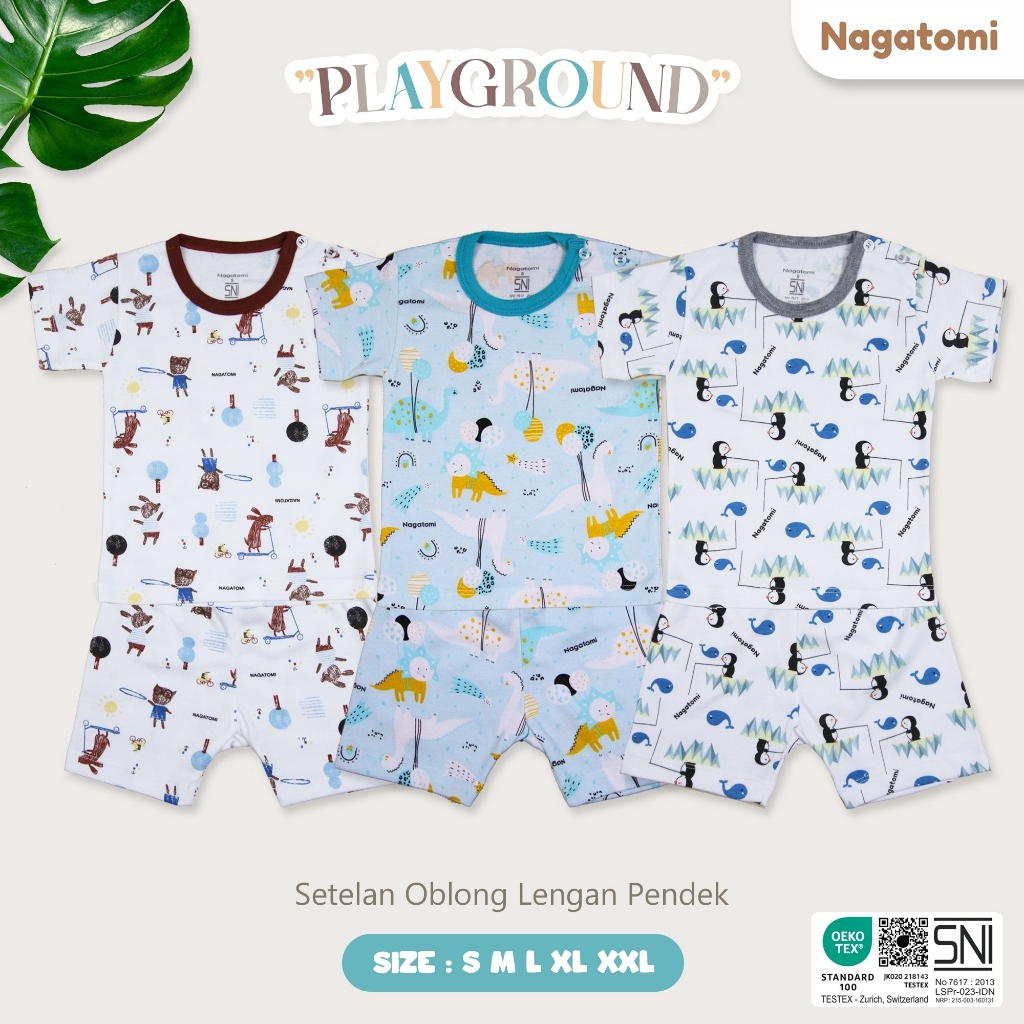 NAGATOMI Baju Bayi Pendek Setelan Oblong Bayi Baju Newborn Kado Murah Perlengkapan Bayi Baru Lahir G