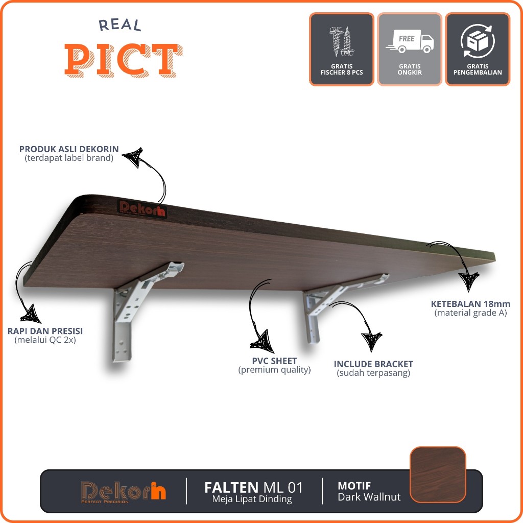 Meja Belajar Lipat Dinding - Meja Hemat Ruang untuk Anak Kos