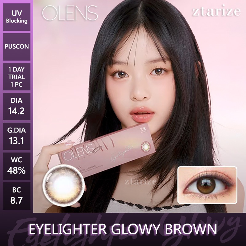ztarize - Ready Stock - Trial OLENS 🇰🇷 Eyelighter Glowy Brown 1 Day Daily Soft Contact Lens 1 Pc - O