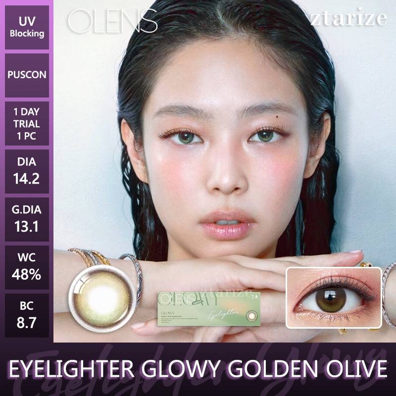 ztarize - Ready Stock - Trial OLENS 🇰🇷 Eyelighter Glowy Golden Olive 1 Day Daily Soft Contact Lens 1