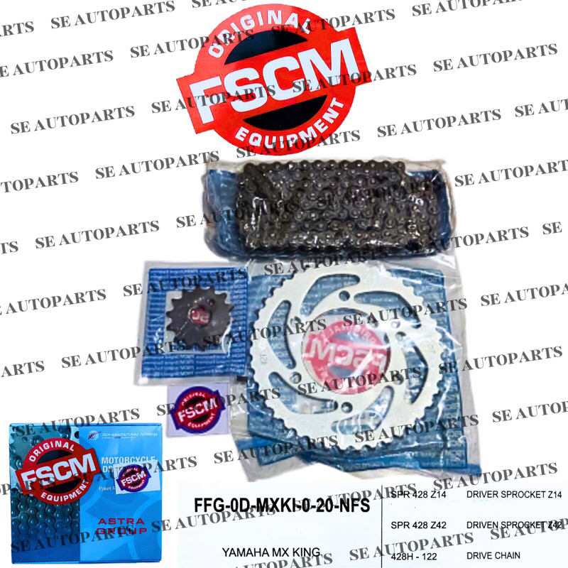 Gear Set Rantai Motor FSCM Jupiter MX King 150 Astra Otopart Group