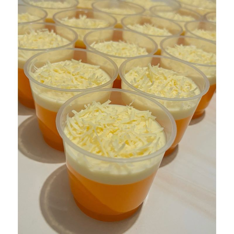 

Jelly Mango Pudding, Puding Mangga Vla Keju Lumer 150ml/cup