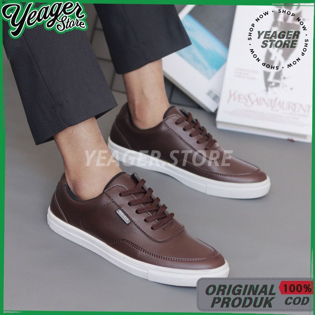 YEAGER - Bark Brown Series Sepatu Sneakers Pria Casual
