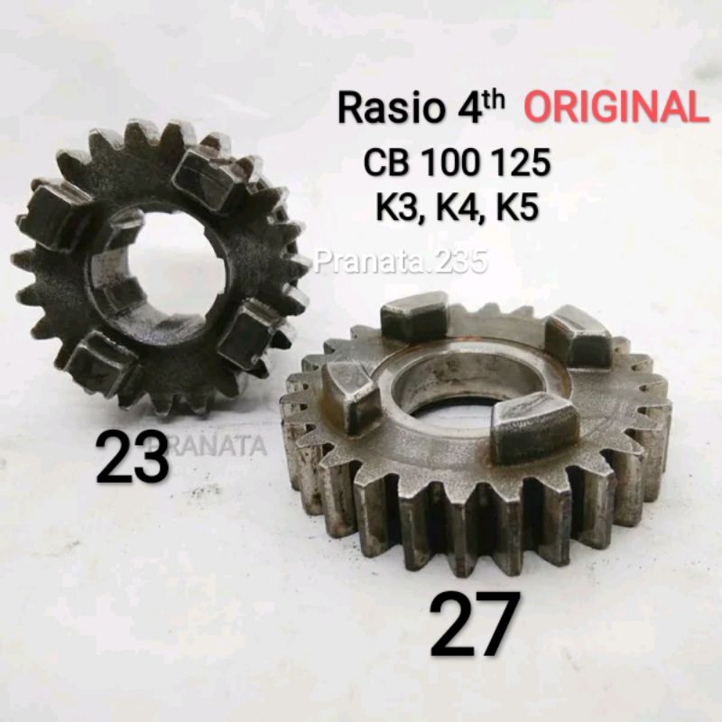 Original Set Gigi 4 Rasio Mata 23 - 27 Honda CB 100 125 CB K3 K4 K5 JAPAN CB100 CB125 Ratio Transmis