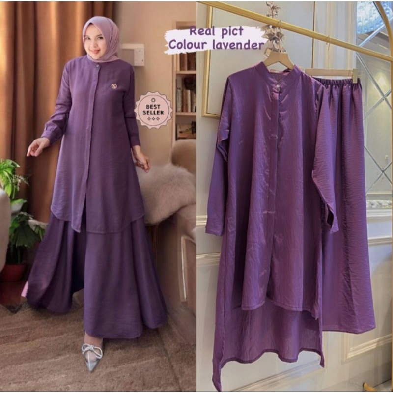 NAVIZA SETROK NEW SETELAN ROK LINEN PREMIUM SET WANITA MUSLIMAH KEKINIAN