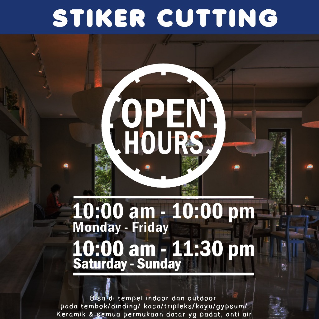 

stiker cutting open cafe