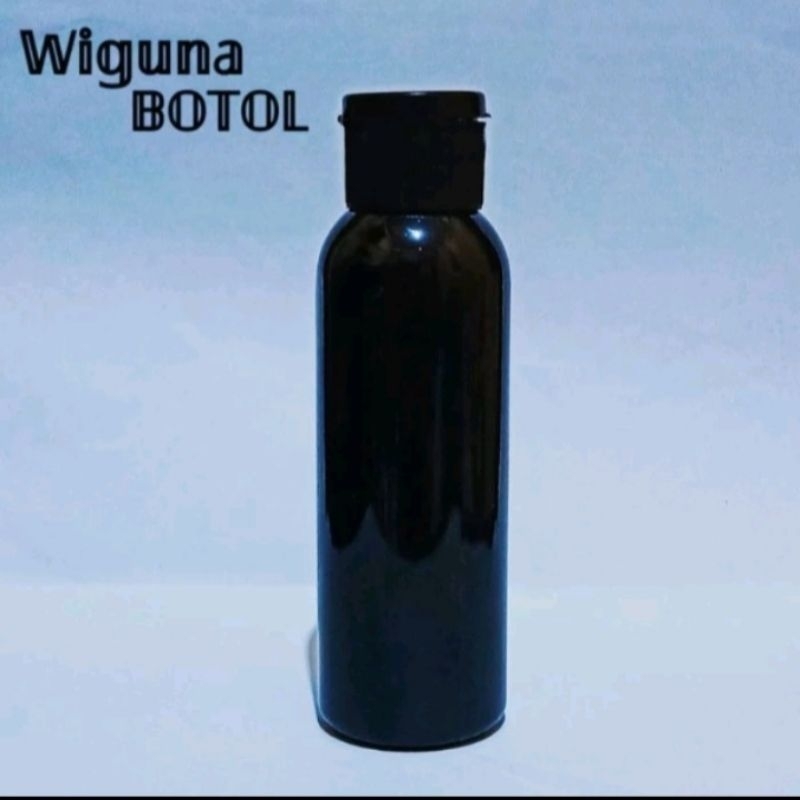 Botol Fliptop 100ml Hitam / Botol 100ml Tutup Fliptop / Botol Kosmetik 100ml Hitam