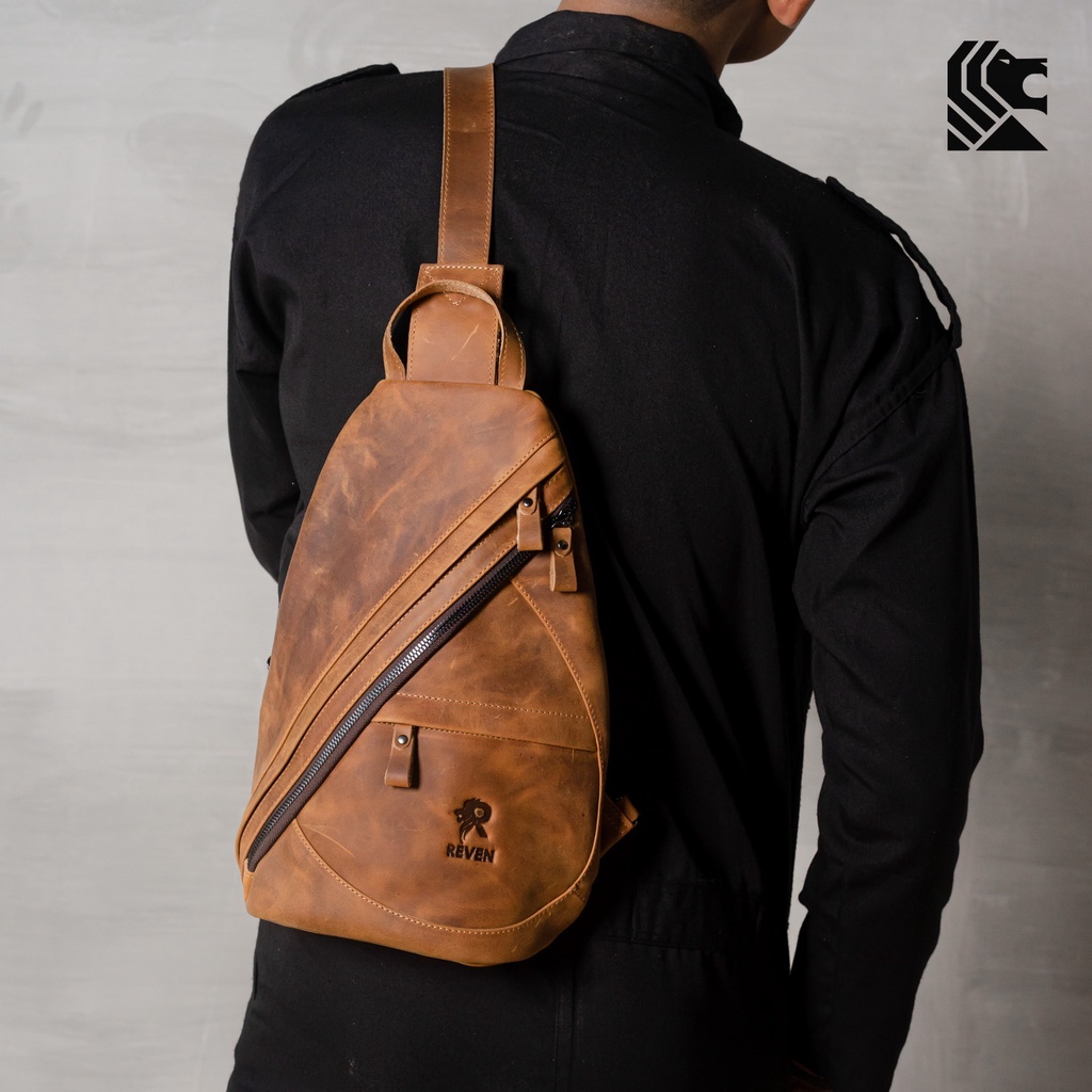 REVEN LEATHER - MIRAGE BAG TAS SELEMPANG BAHU PRIA KULIT SAPI ASLI MODE TERBARU KEKINIAN ORIGINAL