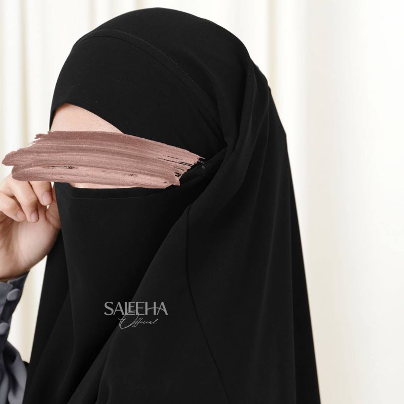 FK NOOR Jetblack | French Khimar NOOR by Saleeha | Original | FK | Soft Lexus | FK hitam | Jetblack 