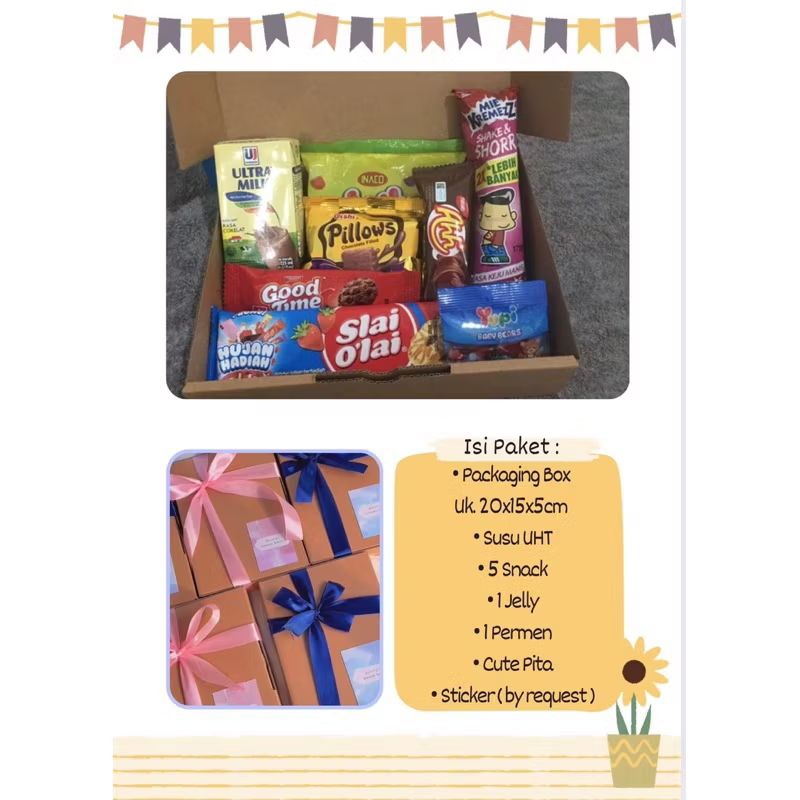 

BINGKISAN SNACK ULANG TAHUN ANAK/SNACK ULTAH ANAK/PAKET ULTAH/SOUVENIR ULTAH/KHITAN/ SUNAT/NATAL/LEBARAN/WISUDA/SNACK BOX/GIFTBOX/HAMPERS/ HAMPERS SNACK BOX/SNACK ULTAH PREMIUM