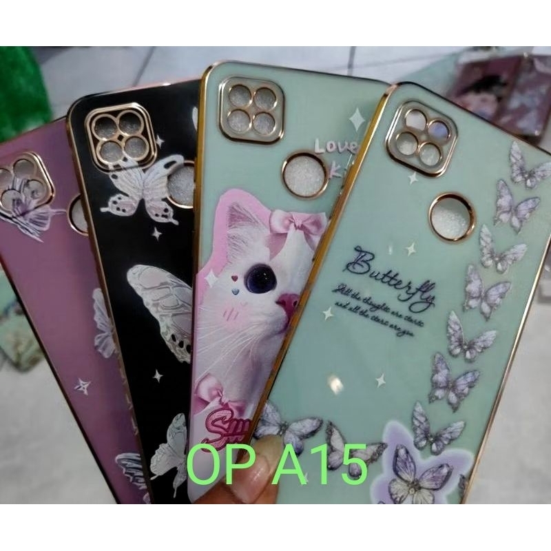 Soft Case Casing OPPO A15/A15S Casing Silikon Karakter Mutip Gambar Cewek Bahan Ful Karet Croom
