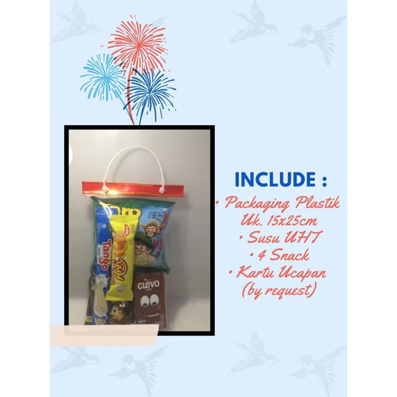 

(BELI 15 GRATIS 1 BERLAKU KELIPATAN) BINGKISAN SNACK ULANG TAHUN ANAK/SNACK ULTAH ANAK/PAKET ULTAH/SOUVENIR ULTAH/KHITAN/ SUNAT/NATAL/LEBARAN