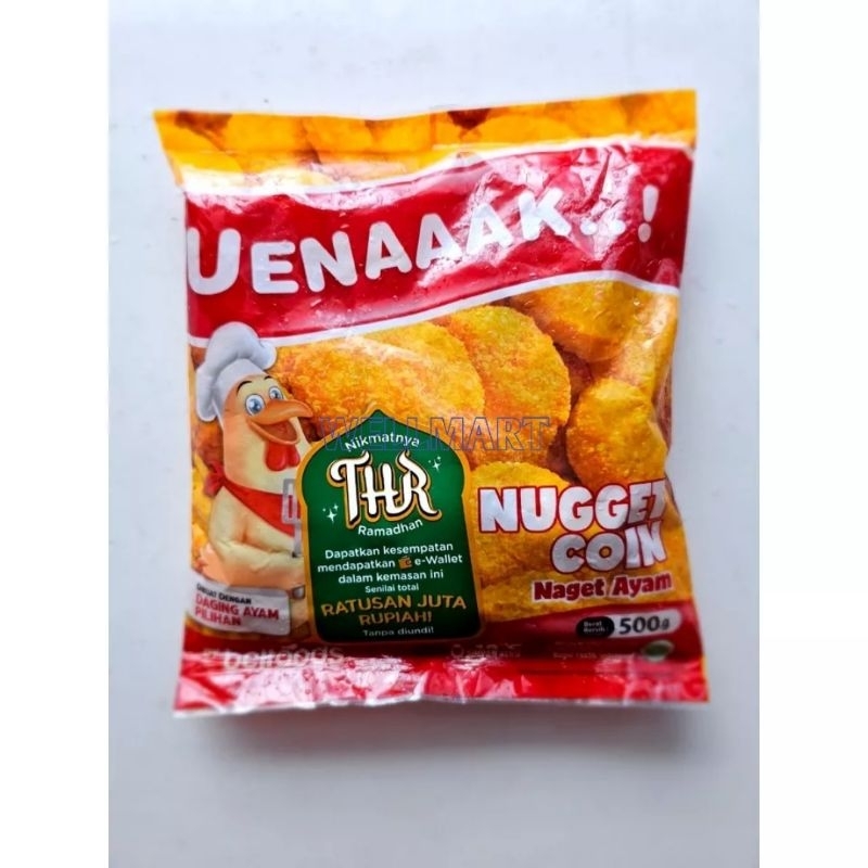 

Belfoods Uenaaak Nugget Coin 500gr Naget Ayam Chicken Nugget