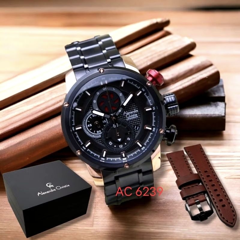 AC6239 BOXSET JAM TANGAN PRIA ALEXANDRE CHRISTIE AC 6239 / 6239 ORIGINAL  AC 6239 BOXSET