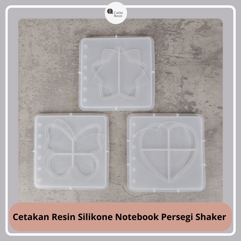 CERITA RESIN - Molding Cetakan Resin Silikon Notebook Persegi Shaker / Apung Lucu DIY