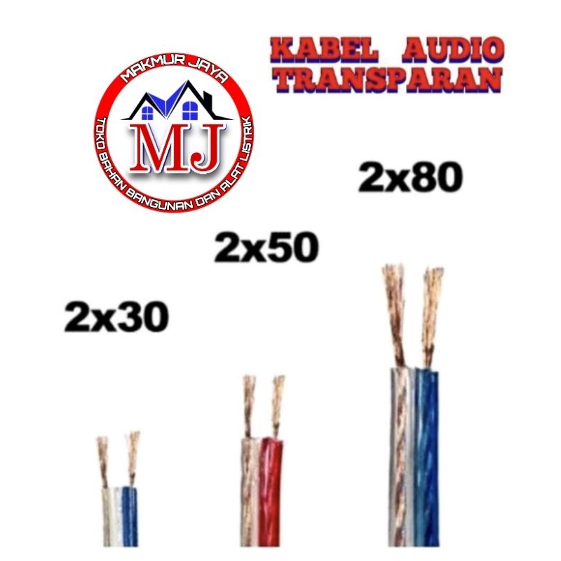 Kabel Audio Transparant/Audio Kabel/Kabel Serabut Tembaga