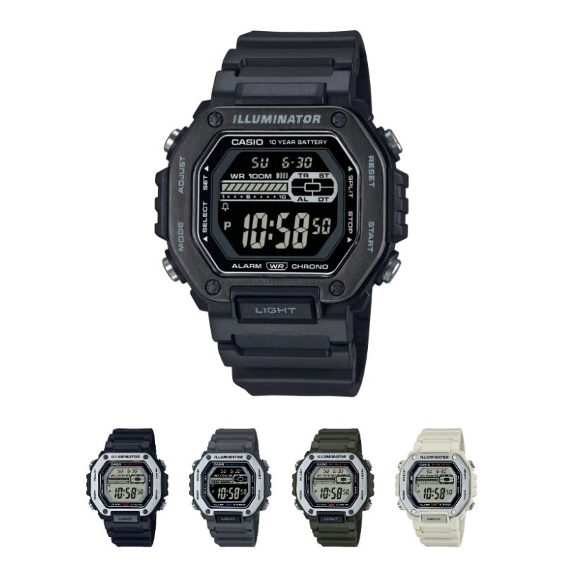 Jam tangan pria CASIO MWD-110-H, Digital, sport, tali karet, ORIGINAL, bergaransi resmi Gilang Agung