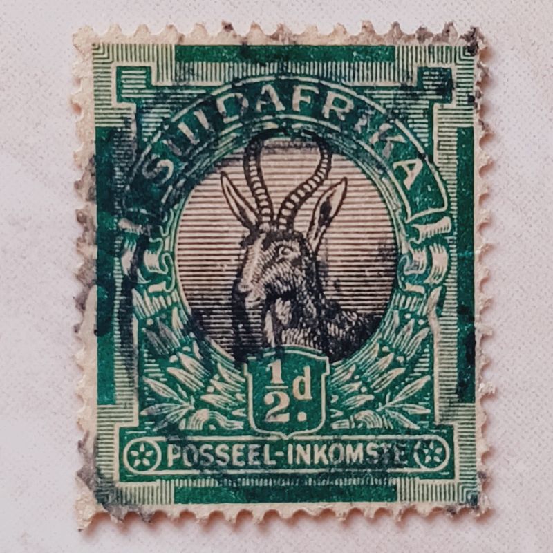 

(AA) Perangko Afrika Selatan 1930 Pictorials - Roto printing - Springbok's Head (Antidorcas marsupialis) ½ penny Used