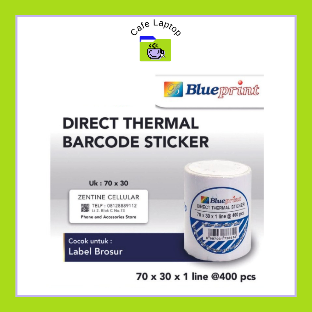 

Direct Thermal Label Stiker BLUEPRINT 70x30 mm 1 Roll
