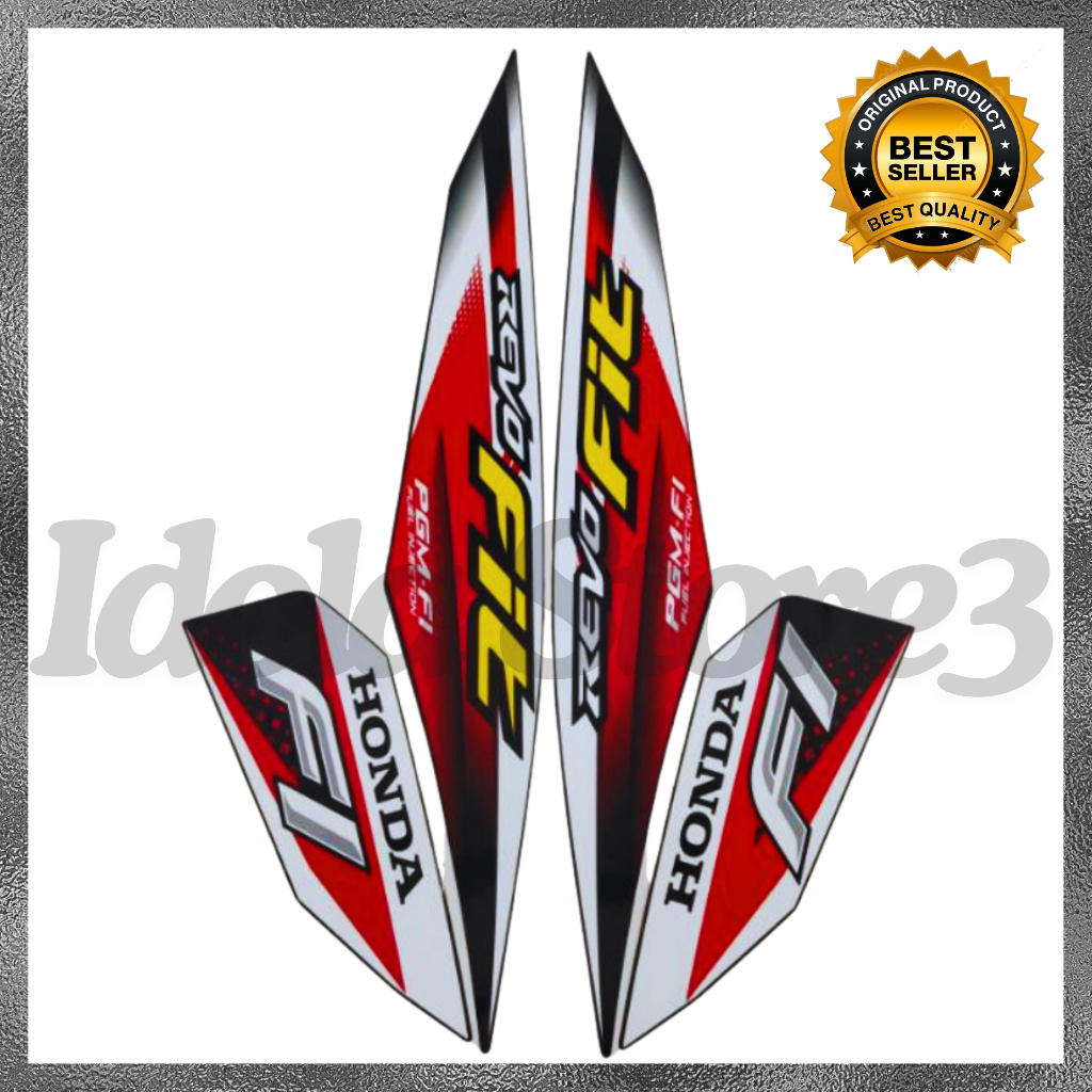 Sticker Striping Revo Fit 2020 Hitam Lis Merah List Motor Revo fit 2020 New