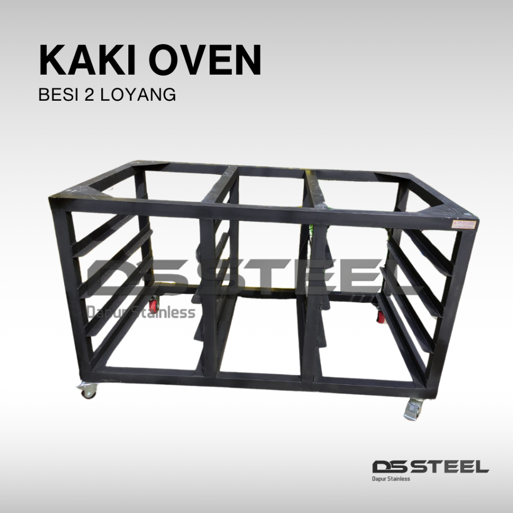 Meja Oven Besi Cat 1 Deck 2 Loyang / Kaki Oven Besi Cat  Loyang (untuk Oven Getra / Fomac)