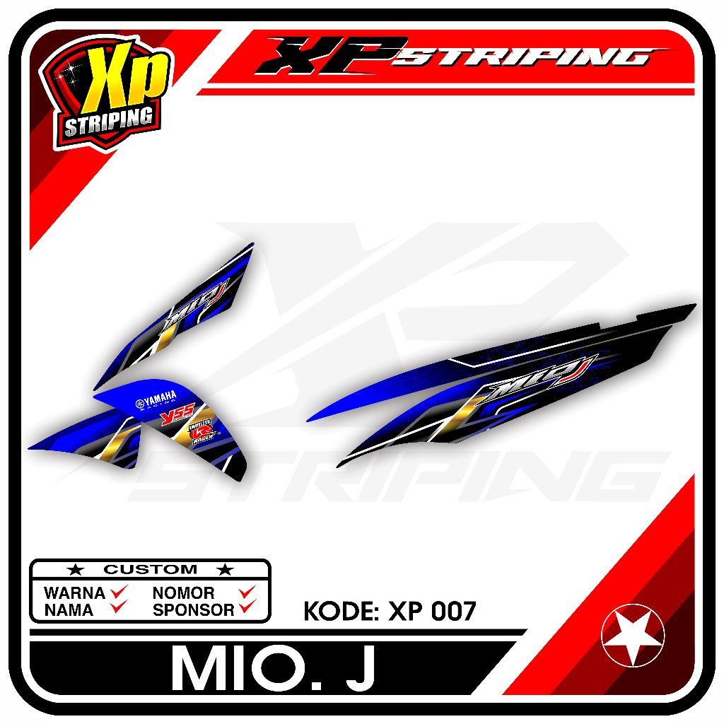 Striping Mio J - Sticker Striping Yamaha Mio J Desain Racing XP.07