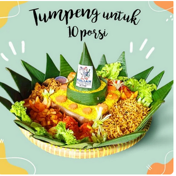 

Nasi kuning tumpeng untuk 10 porsi