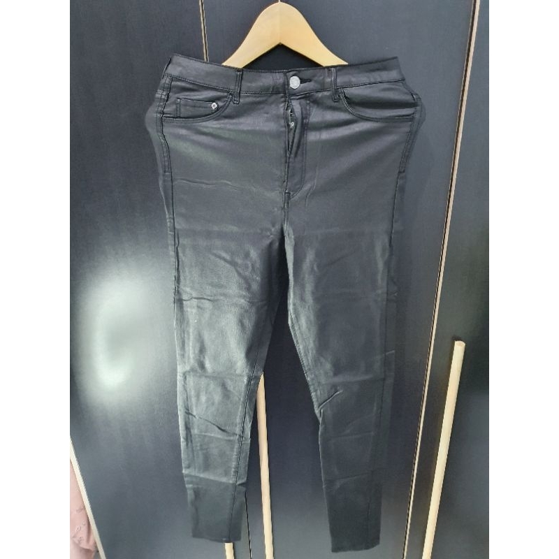 Celana Kulit High waist h&m