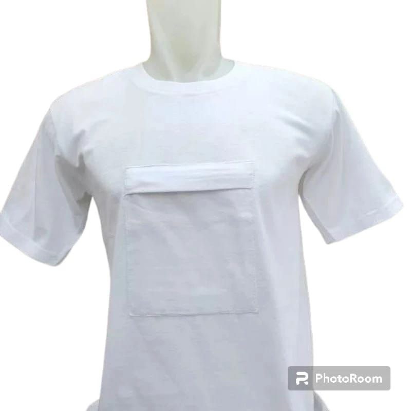 Kaos Putih Polos Pria Kantong Depan Untuk Haji / Umroh